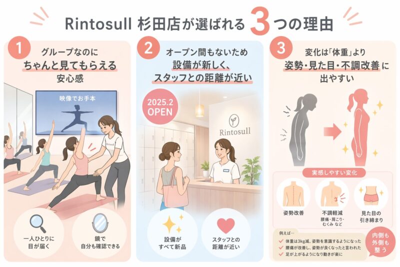 Rintosull杉田店の3つの理由