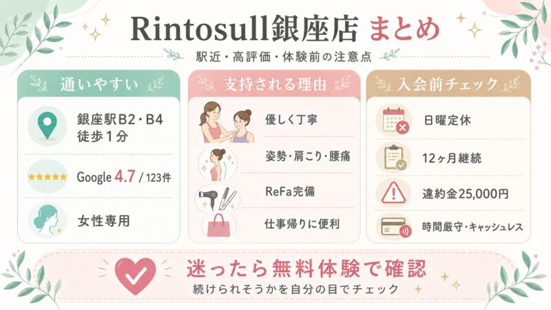 Rintosull銀座店 まとめ