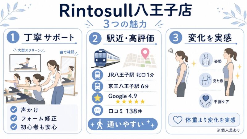 Rintosull八王子店の3つの魅力
