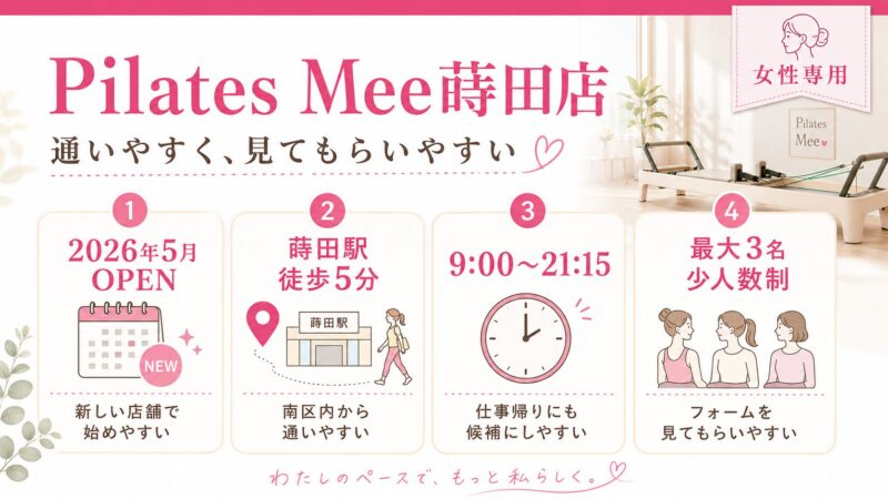 ピラティス Mee蒔田店のご案内