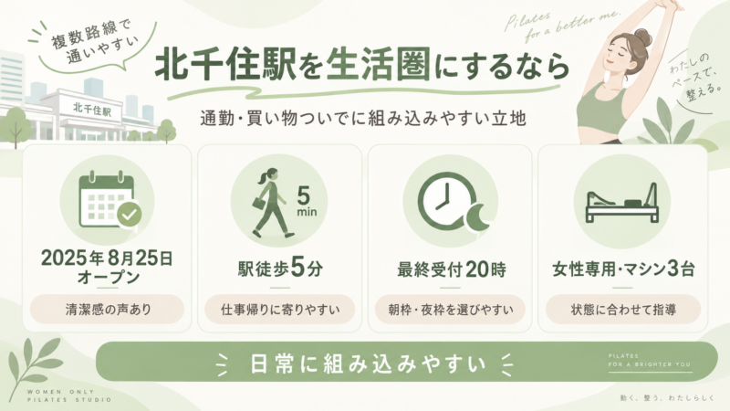 北千住駅近くの女性専用ピラティス
