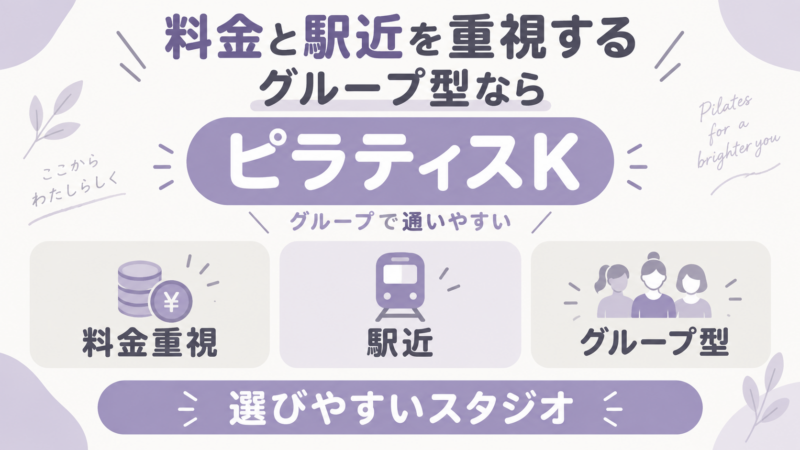 料金・駅近重視のピラティス案内