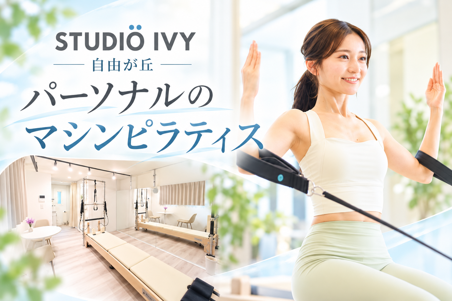 STUDIO IVY自由が丘店のパーソナルマシンピラティスを紹介するイメージ画像